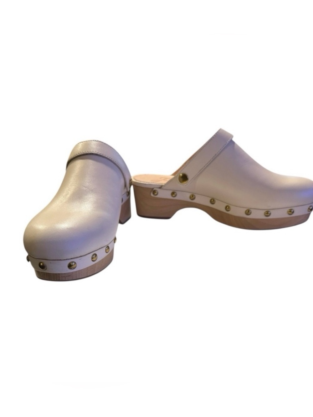 J.Crew dusty ivory Size 7 Grace Convertible Leather Clogs